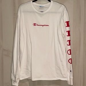 CHAMPION LONG SLEEVE TEE WHITE